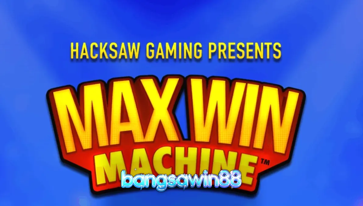 Tampilan visual slot Max Win Machine dengan simbol tujuh merah dan latar belakang biru
